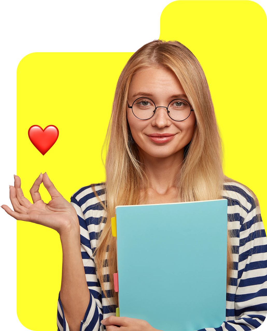 woman-yellow-heart