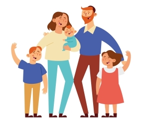 Toți membrii familiei în franceză